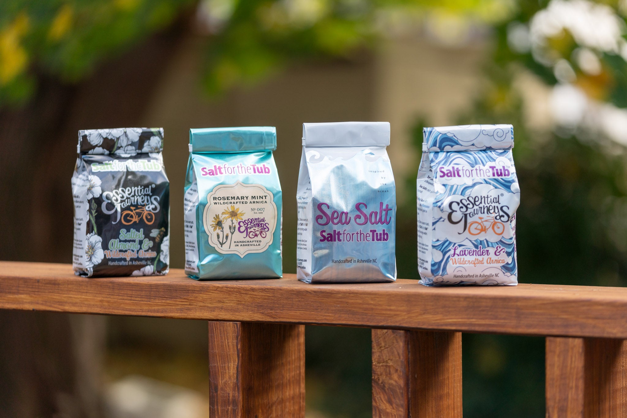 4 BAG SPECIAL: ROSEMARY MINT, ALMOND, SEA SALT & LAVENDER BATH SALTS (All Made With Arnica)16 oz.