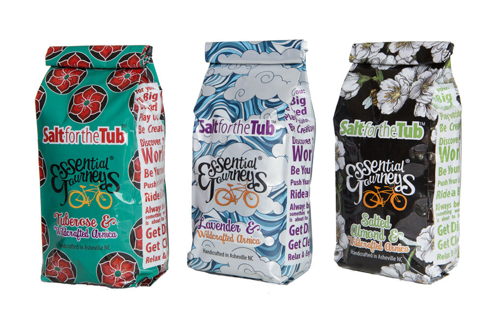 3 BAG SPECIAL: ALMOND, ROSEMARY MINT & LAVENDER BATH SALTS (All Made With Arnica)16 oz.