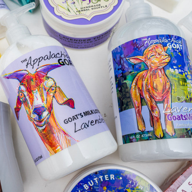 SET of LAVENDER GOATS MILK LIQUID SOAP 16 oz. + LAVENDER GOATS MILK LOTION 16 oz.