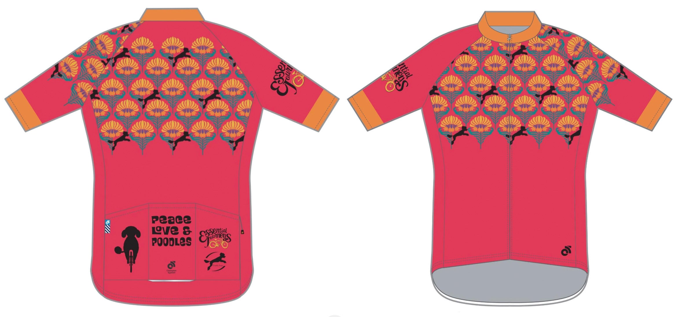 Black Dog Floral Bicycle Jerseys